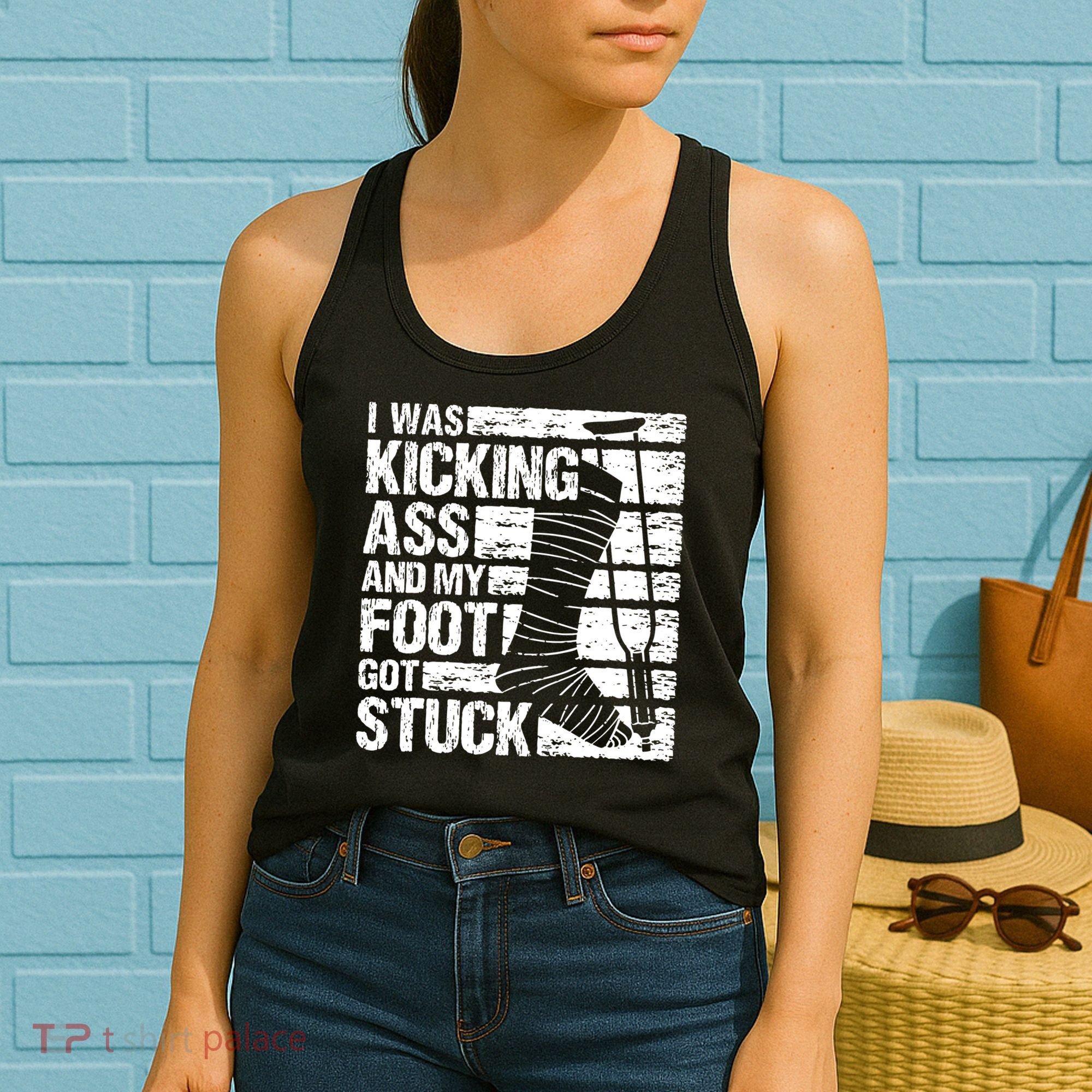 My Foot Got Stuck Broken Leg Cast Bone Injury Recovery Women's Tank Top