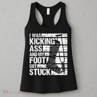 My Foot Got Stuck Broken Leg Cast Bone Injury Recovery Women's Tank Top thumb 3