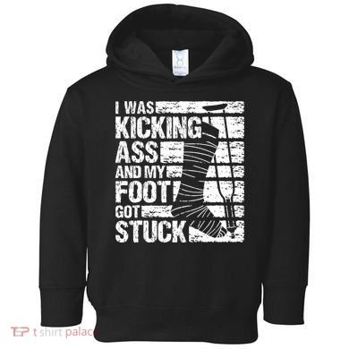 My Foot Got Stuck Broken Leg Cast Bone Injury Recovery Toddler Hoodie
