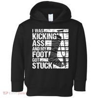 My Foot Got Stuck Broken Leg Cast Bone Injury Recovery Toddler Hoodie thumb 0