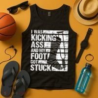 My Foot Got Stuck Broken Leg Cast Bone Injury Recovery Tank Top thumb 4