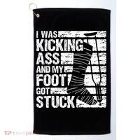 My Foot Got Stuck Broken Leg Cast Bone Injury Recovery Golf Towel thumb 0