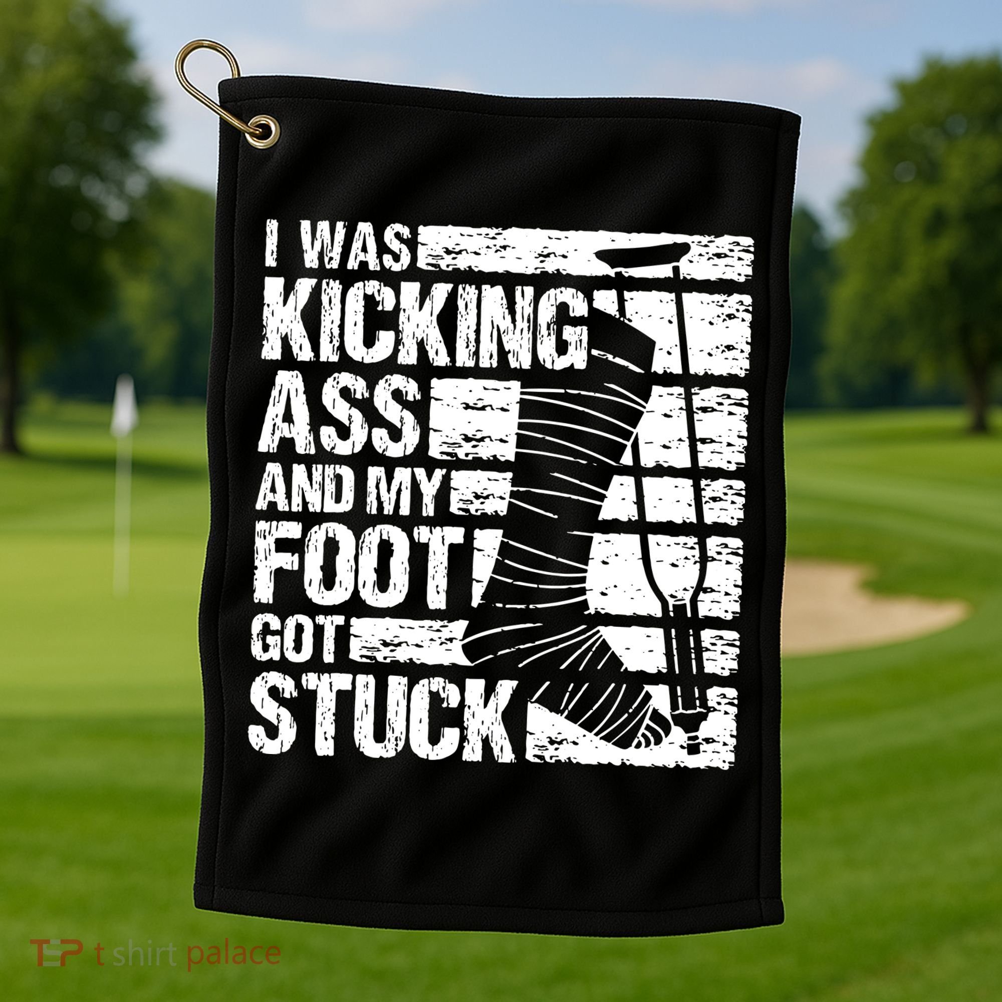 My Foot Got Stuck Broken Leg Cast Bone Injury Recovery Golf Towel