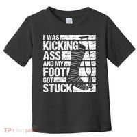 My Foot Got Stuck Broken Leg Cast Bone Injury Recovery Toddler T-Shirt thumb 0