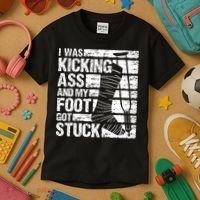 My Foot Got Stuck Broken Leg Cast Bone Injury Recovery Kids T-Shirt thumb 3