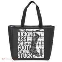 My Foot Got Stuck Broken Leg Cast Bone Injury Recovery Tote Bag thumb 0
