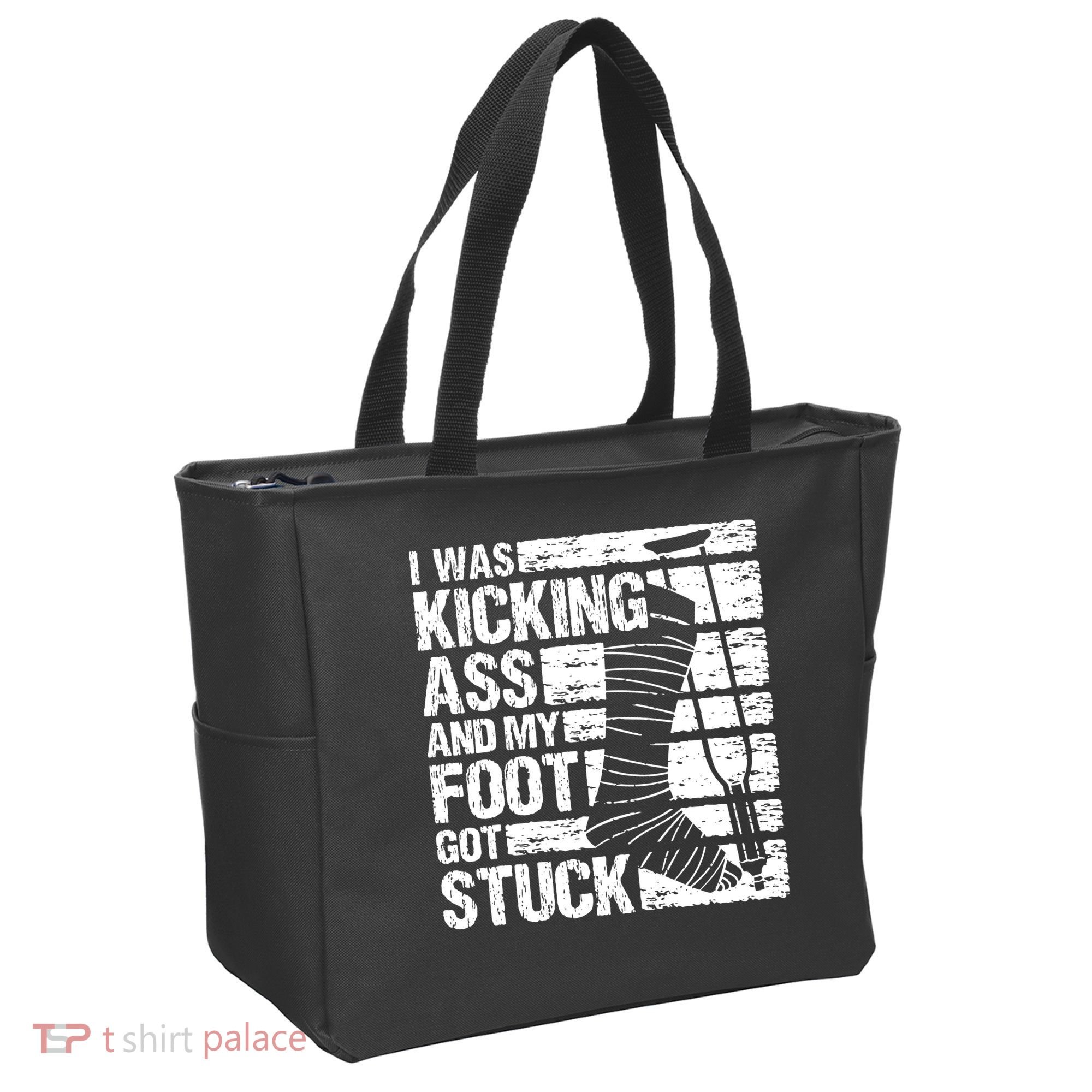 My Foot Got Stuck Broken Leg Cast Bone Injury Recovery Tote Bag