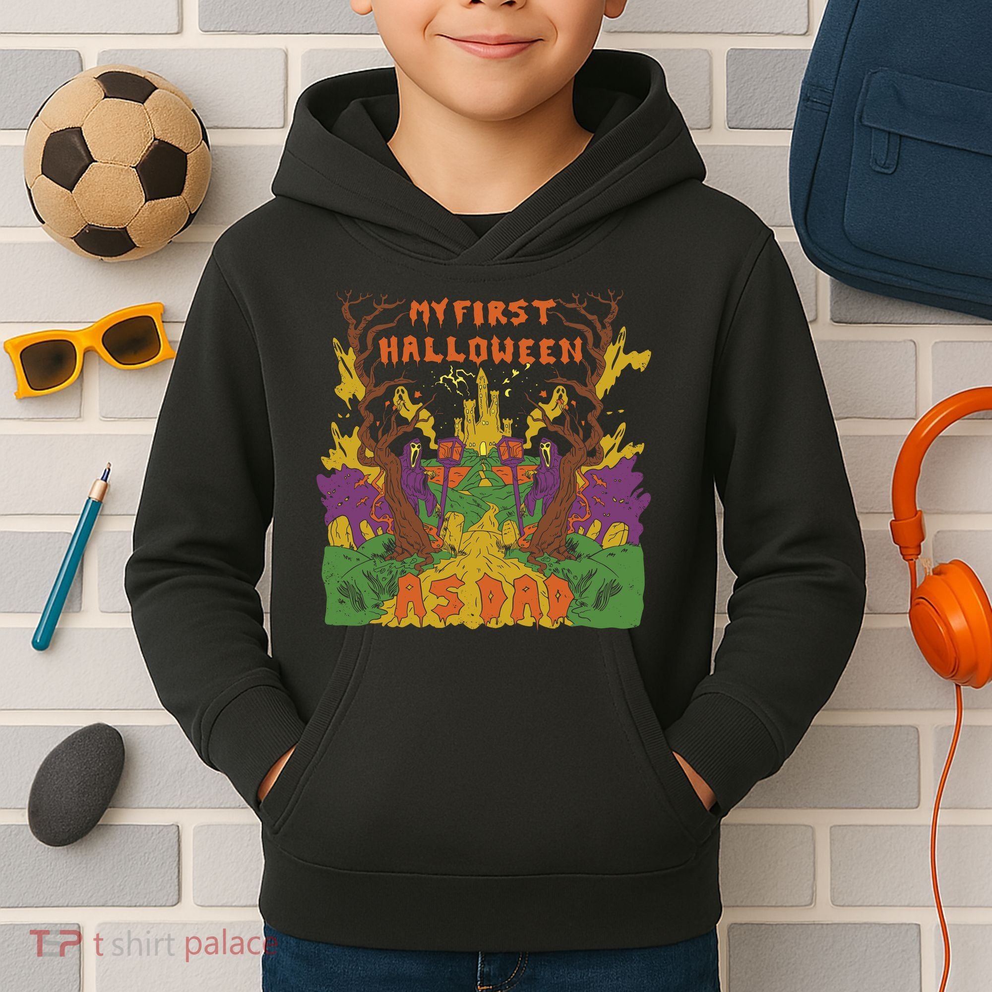My First Halloween As Dad Kids Hoodie