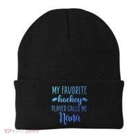 My Favorite Hockey Player Calls Me Nana Gift Beanie thumb 0