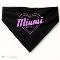 Miami Florida Heart Pride Girls Fl Miami Gift USA-Made Doggie Bandana thumb 0