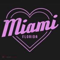 Miami Florida Heart Pride Girls Fl Miami Gift USA-Made Doggie Bandana thumb 2