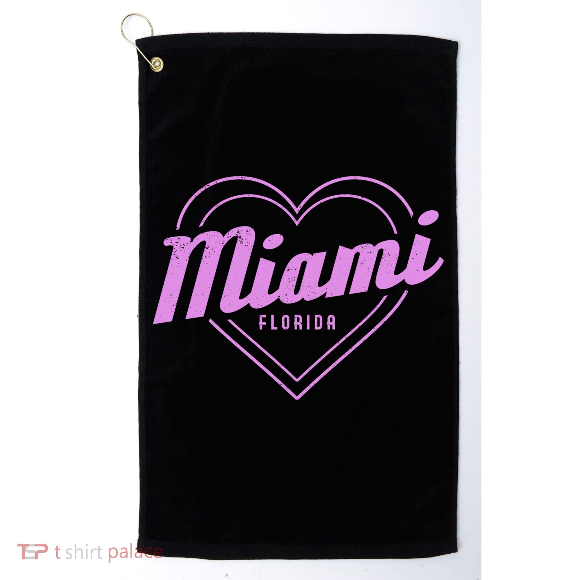Miami Florida Heart Pride Girls Fl Miami Gift Golf Towel