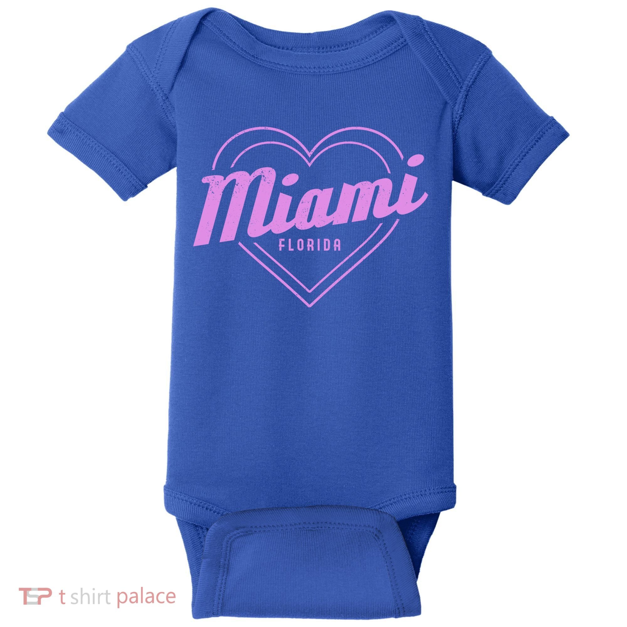 Miami Florida Heart Pride Girls Fl Miami Gift Baby Bodysuit