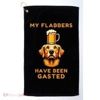 My Flabbers Have Been Gasted Distressed Retro Funny Dog Golf Towel thumb 0
