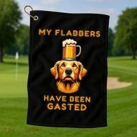 My Flabbers Have Been Gasted Distressed Retro Funny Dog Golf Towel thumb 1