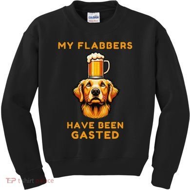 My Flabbers Have Been Gasted Distressed Retro Funny Dog Kids Sweatshirt