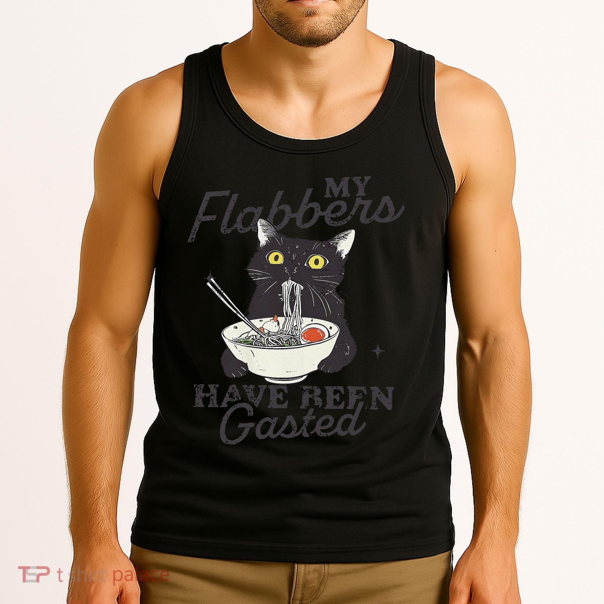 My Flabbers Have Been Gasted Distressed Retro Funny Cat Tank Top