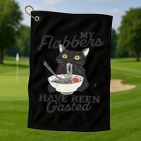 My Flabbers Have Been Gasted Distressed Retro Funny Cat Golf Towel thumb 1