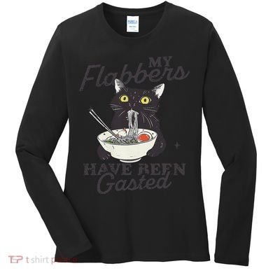 My Flabbers Have Been Gasted Distressed Retro Funny Cat Women's Long Sleeve Shirt