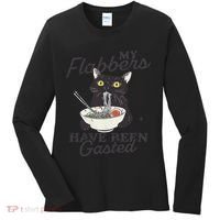 My Flabbers Have Been Gasted Distressed Retro Funny Cat Women's Long Sleeve Shirt thumb 0