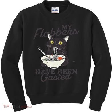 My Flabbers Have Been Gasted Distressed Retro Funny Cat Kids Sweatshirt