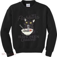 My Flabbers Have Been Gasted Distressed Retro Funny Cat Kids Sweatshirt thumb 0