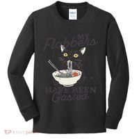 My Flabbers Have Been Gasted Distressed Retro Funny Cat Kids Long Sleeve Shirt thumb 0