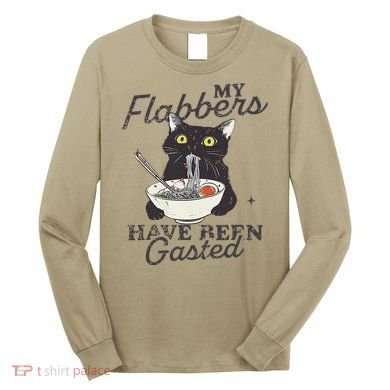 My Flabbers Have Been Gasted Distressed Retro Funny Cat Long Sleeve Shirt