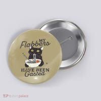 My Flabbers Have Been Gasted Distressed Retro Funny Cat Button thumb 0