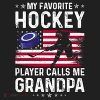 My Favorite Hockey Player Calls Me Grandpa American Flag Gift Beanie thumb 2