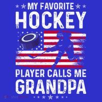 My Favorite Hockey Player Calls Me Grandpa American Flag Gift Mousepad thumb 1