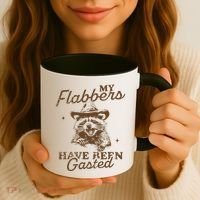 My Flabbers Have Been Gasted Distressed Retro Raccoon Coffee Mug thumb 3