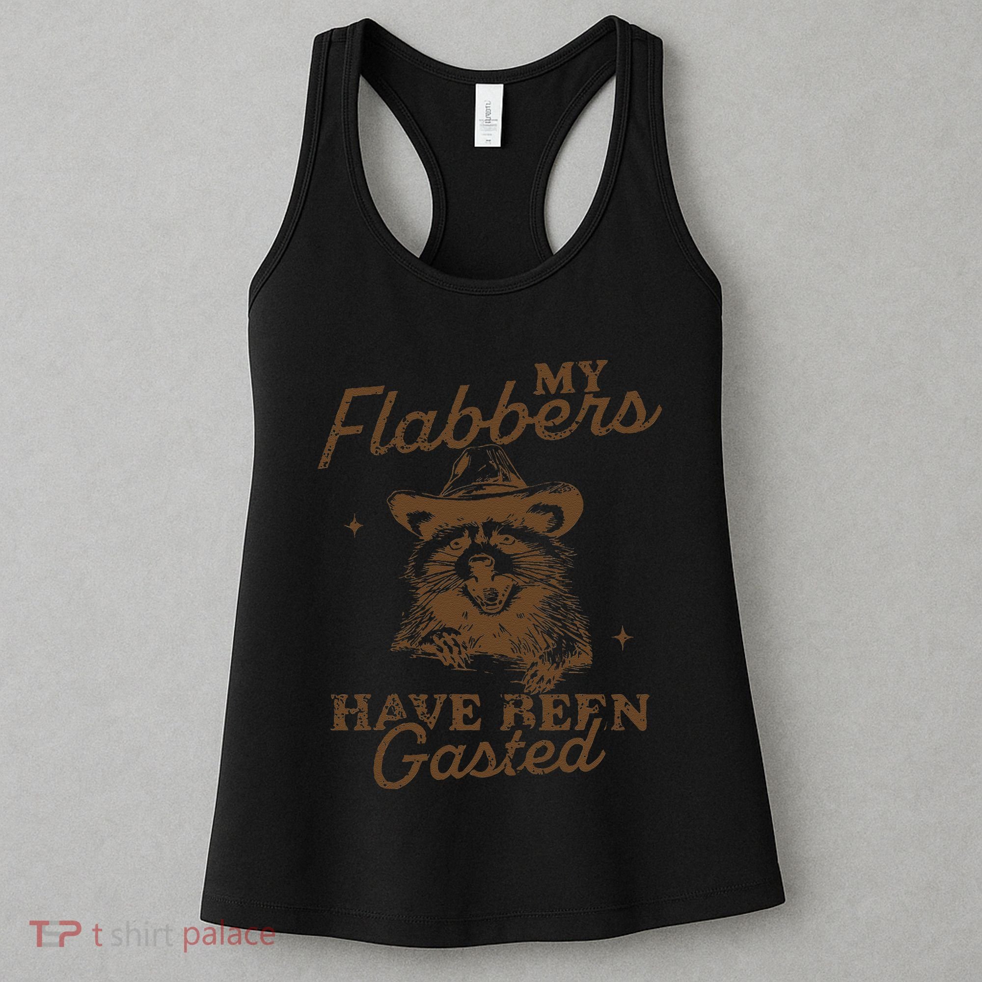 My Flabbers Have Been Gasted Distressed Retro Raccoon Women's Tank Top