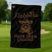 My Flabbers Have Been Gasted Distressed Retro Raccoon Golf Towel thumb 1