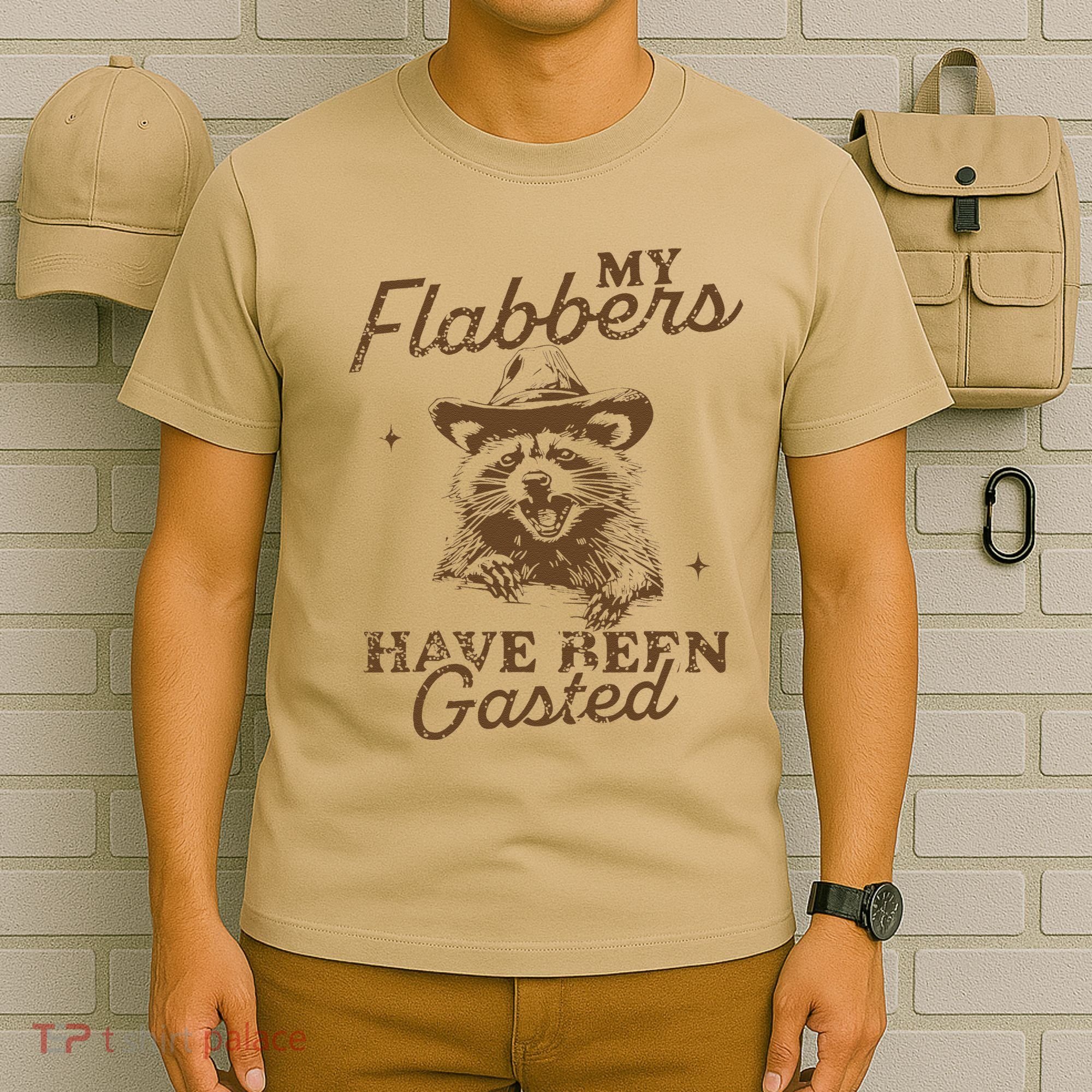 My Flabbers Have Been Gasted Distressed Retro Raccoon T-Shirt