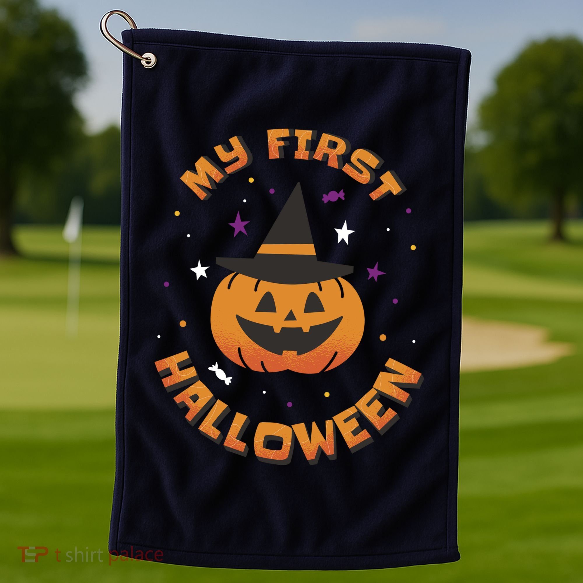 My First Halloween Pumpkin Golf Towel