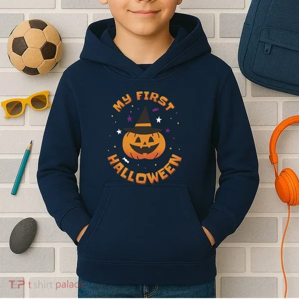 My First Halloween Pumpkin Kids Hoodie