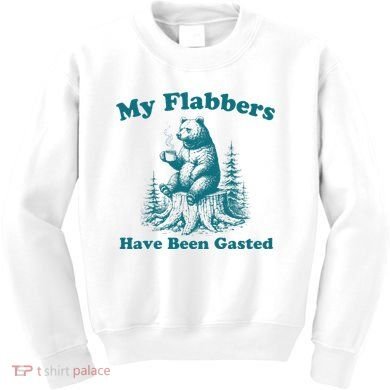 My Flabbers Have Been Gasted Funny Vintage Meme Bear Kids Sweatshirt