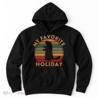 My Favorite Holiday Ground Hog Sunset Gift Groundhog Day Hoodie thumb 0