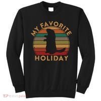My Favorite Holiday Ground Hog Sunset Gift Groundhog Day Sweatshirt thumb 0