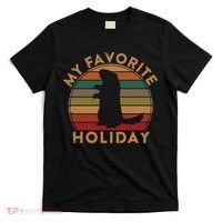 My Favorite Holiday Ground Hog Sunset Gift Groundhog Day T-Shirt thumb 0