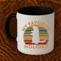 My Favorite Holiday Ground Hog Sunset Gift Groundhog Day Coffee Mug thumb 2