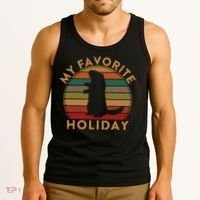 My Favorite Holiday Ground Hog Sunset Gift Groundhog Day Tank Top thumb 3