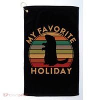 My Favorite Holiday Ground Hog Sunset Gift Groundhog Day Golf Towel thumb 0