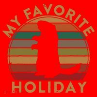 My Favorite Holiday Ground Hog Sunset Gift Groundhog Day Santa Hat thumb 1