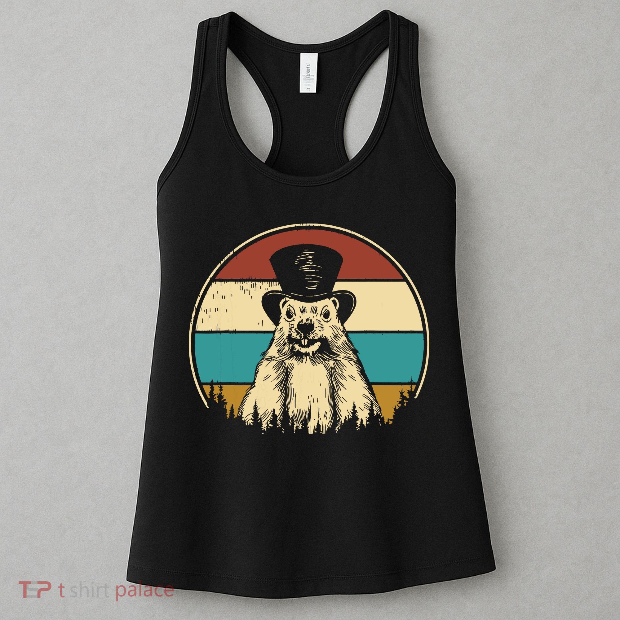 My Favorite Holiday Retro Groundhog Day Woodchuck Lover Women's Tank Top