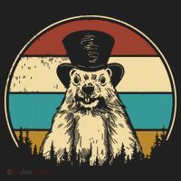 My Favorite Holiday Retro Groundhog Day Woodchuck Lover Golf Towel thumb 3