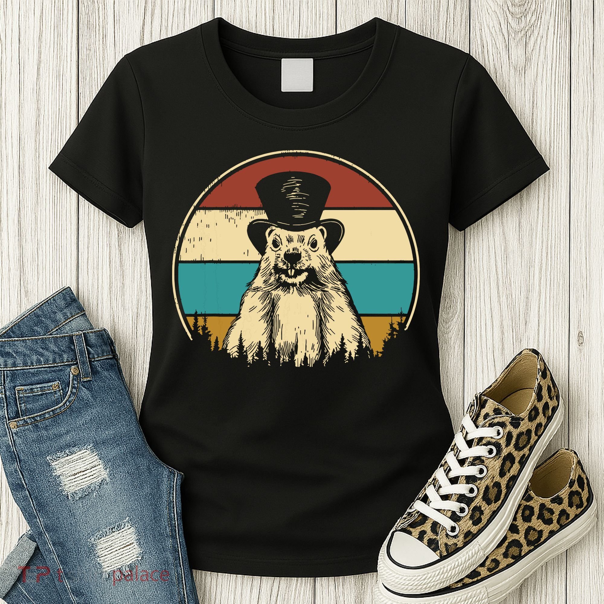 My Favorite Holiday Retro Groundhog Day Woodchuck Lover Women's T-Shirt