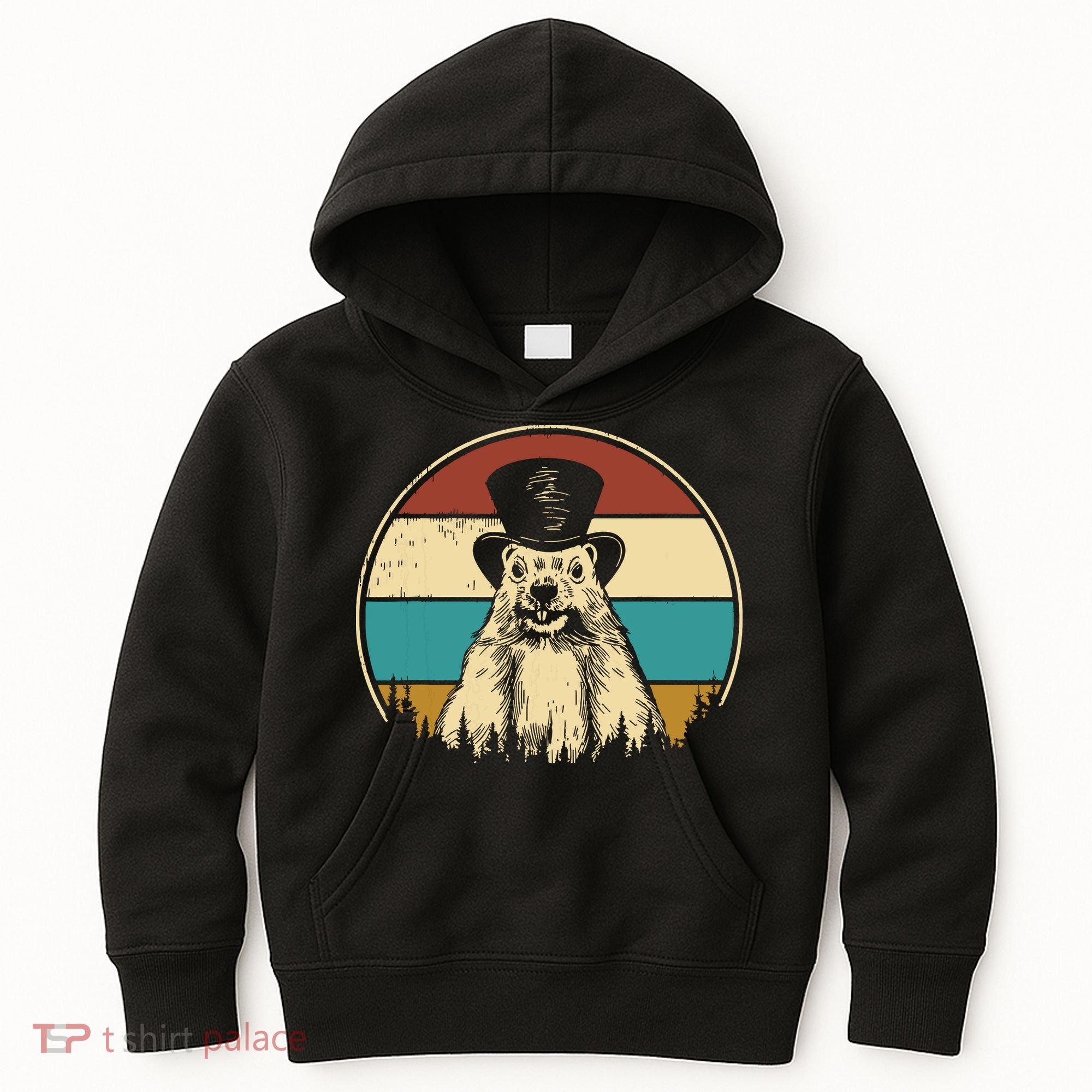 My Favorite Holiday Retro Groundhog Day Woodchuck Lover Kids Hoodie