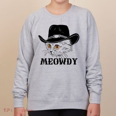 Meowdy Funny Howdy Cat Dad Joke Gift Women's Sweatshirt